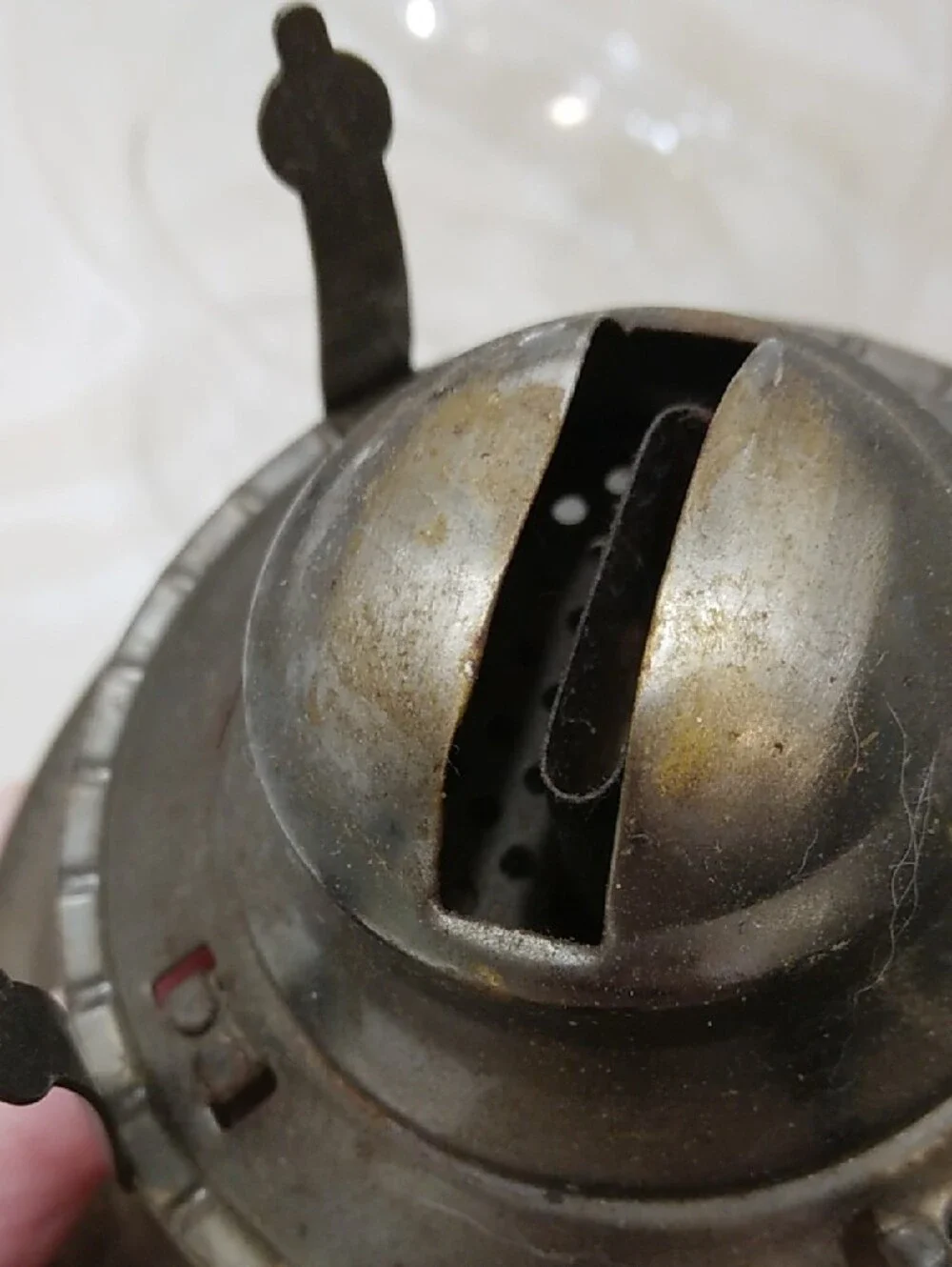 Vintage Lamplight Farms Gray Metal Oil Lamp Rustic Farmhouse Decor